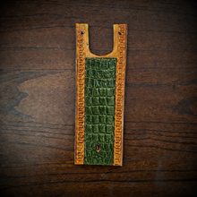 Load image into Gallery viewer, Tank Bib - Fits Indian Roadmaster, Chieftain, &amp; Springfield - Alligator Print Over Indian Tan Leather
