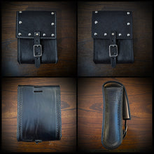 Load image into Gallery viewer, Rear Crash Bar Bag - Custom Art, w/ Dome Studs, Black
