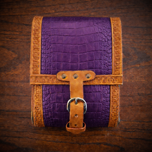 Load image into Gallery viewer, Sissy Bar Bag - Alligator Print Leather, On Indian Tan Leather