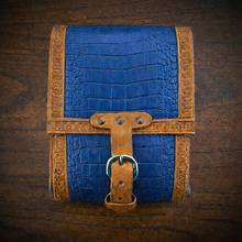 Load image into Gallery viewer, Sissy Bar Bag - Alligator Print Leather, On Indian Tan Leather