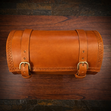 Load image into Gallery viewer, Round Bag for Motorcycles - Custom Art, Indian Tan