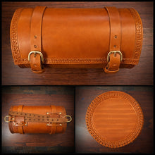 Load image into Gallery viewer, Round Bag for Motorcycles - Custom Art, Indian Tan