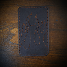 Load image into Gallery viewer, Front Fender Bib, Stitched Flames, Multiple Colors Of Thread Available, Made To Fit Any Bike