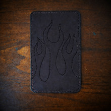 Load image into Gallery viewer, Front Fender Bib, Stitched Flames, Multiple Colors Of Thread Available, Made To Fit Any Bike
