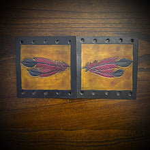 Load image into Gallery viewer, Grip Covers - Feathers, Indian Tan &amp; Black