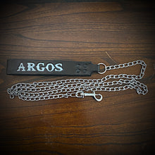 Load image into Gallery viewer, Leather &amp; Chain Leash Custom Art, Black