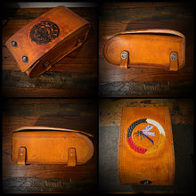 Load image into Gallery viewer, Motorcycle Luggage Rack Bag, Fits Indian Scout, Custom Art Indian Tan