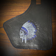 Load image into Gallery viewer, Heat Shield for Indian Challenger and Pursuit Motorcycles - Native Skull, Blue