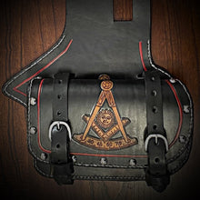 Load image into Gallery viewer, Heat Shield - Custom Art, Double Pouch, Metal Studs, &amp; Suede Backing, You Choose the Color of Stitching- Fits Indian Chief, Chieftain, Springfield and Roadmaster