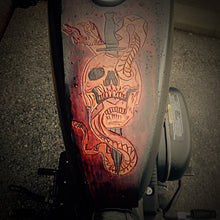 Load image into Gallery viewer, Tank Bib - For Harley Davidsons, Custom Art, Brown