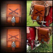 Load image into Gallery viewer, Rear Crash Bar Bag - Custom Art, Indian Tan