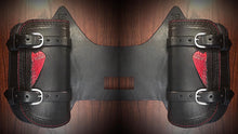 Load image into Gallery viewer, Heat Shield - Red Female Warbonnet, Black, Double Pouch, Fits Indian  Chief, Chieftain, Springfield, Vintage and Roadmaster