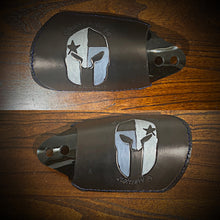 Load image into Gallery viewer, Handlebar Hand Guards Black, Custom Art, send us your hand guards we will cover them in leather