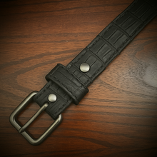 Load image into Gallery viewer, Leather Belt - American Alligator, Black