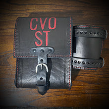 Load image into Gallery viewer, Rear Crash Bar Bag w/ Fuel Bottle/Cup Holder - Custom Art, Black