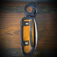 Load image into Gallery viewer, Motorcycle Luggage Rack Bag with Detachable Tool Bag, Custom Art Black &amp; Indian Tan