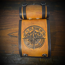 Load image into Gallery viewer, Motorcycle Luggage Rack Bag with Detachable Tool Bag, Custom Art Black &amp; Indian Tan