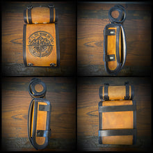 Load image into Gallery viewer, Motorcycle Luggage Rack Bag with Detachable Tool Bag, Custom Art Black &amp; Indian Tan