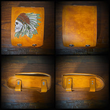 Load image into Gallery viewer, Motorcycle Luggage Rack Bag Custom Art Indian Tan