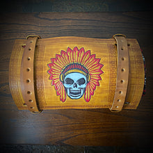 Load image into Gallery viewer, Bedroll for Motorcycles - Native Skull, Indian Tan