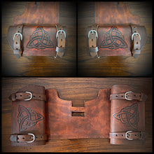 Load image into Gallery viewer, Heat shield for Harley Davidson, Two Pouches - Custom Art, Brown