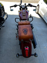 Load image into Gallery viewer, Motorcycle Luggage Rack Bag with Detachable Tool Bag, Custom Art, Indian Tan