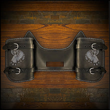 Load image into Gallery viewer, Heat Shield - Flying Native Skull, Black, Double Pouch, Fits Indian Chief, Chieftain, Springfield, Vintage and Roadmaster