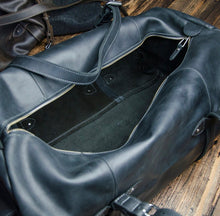 Load image into Gallery viewer, Leather Duffel Bag, Black