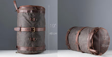 Load image into Gallery viewer, Leather Motorcycle Duffel Bag Distressed Black &amp; Brown