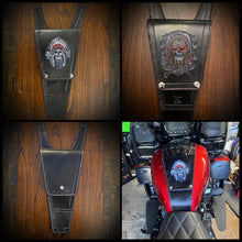 Load image into Gallery viewer, Tank Bib - Fits Indian Challenger and Pursuit, w/ Pouch - Custom Art, Black