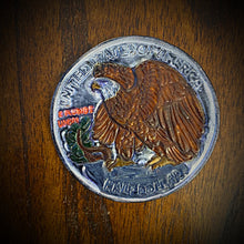 Load image into Gallery viewer, 2 Small Leather Conchos Custom Art