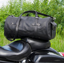 Load image into Gallery viewer, Leather Duffel Bag, Black
