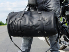 Load image into Gallery viewer, Leather Duffel Bag, Black
