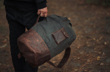 Load image into Gallery viewer, Leather USA Military Style Duffel Bag