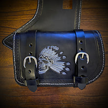 Load image into Gallery viewer, Heat Shield - Flying Native Skull, Black, With Pouch, Fits Indian Chief, Chieftain, Springfield, Vintage and Roadmaster