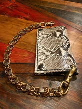 Load image into Gallery viewer, Long Biker Exotic Leather Wallet with Chain - Genuine Python