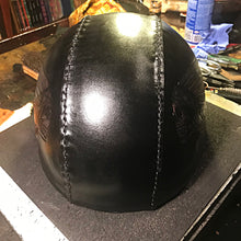 Load image into Gallery viewer, Leather covered Half Helmet With Skull Warbonnet