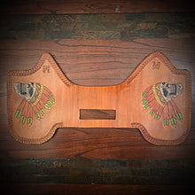 Load image into Gallery viewer, Heat Shield, Flying Indian Skull, Indian Tan - Fits Indian Chief, Chieftain, Springfield, Vintage and Roadmaster, Green Accents