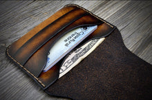 Load image into Gallery viewer, Front Pocket Minimalist Wallet, Choose Custom Two Tone Color W/ Flap