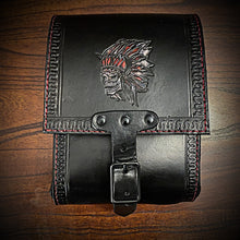 Load image into Gallery viewer, Sissy Bar bag - Screaming Native Skull, Black