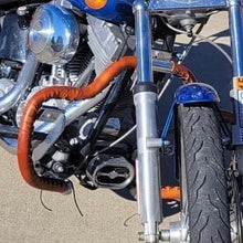 Load image into Gallery viewer, Leather Wraps For Handlebars, Highway Bars/Crash bars, Front Or Rear Custom Color (Ships Now)