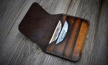Load image into Gallery viewer, Front Pocket Minimalist Wallet, Choose Custom Two Tone Color W/ Flap