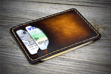 Load image into Gallery viewer, Four Front &amp; Back Pocket Minimalist Wallet, Tan &amp; Black