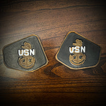 Load image into Gallery viewer, Leather Frame Emblem for the Indian Scout - Navy