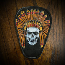 Load image into Gallery viewer, Leather Emblem for the Indian Challenger V-Cover Native Skull