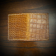 Load image into Gallery viewer, Minimalist Wallet, Embossed Alligator, Indian Tan (ships now) Clearance Sale