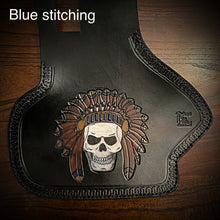 Load image into Gallery viewer, Heat Shield - Native Skull, Indian Tan, Fits Indian Chief, Chieftain, Springfield, Vintage and Roadmaster -Black