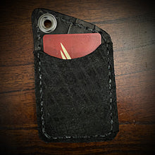 Load image into Gallery viewer, Two Pocket Wallet, Genuine Hippopotamus, Black (ships now) Clearance Sale