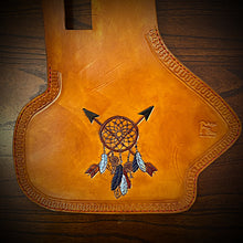 Load image into Gallery viewer, Heat Shield - Tomahawks &amp; Dreamcatcher, Indian Tan, With Pouch, Fits Indian Chief, Chieftain, Springfield, Vintage and Roadmaster