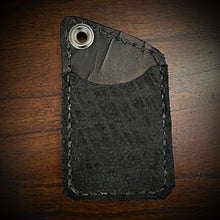 Load image into Gallery viewer, Two Pocket Wallet, Genuine Hippopotamus, Black (ships now) Clearance Sale